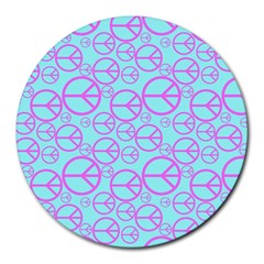 Peace Sign Backgrounds Round Mousepads by BangZart