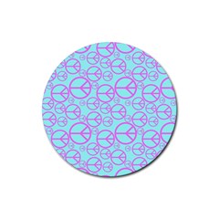 Peace Sign Backgrounds Rubber Coaster (round)  by BangZart