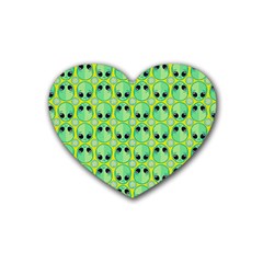 Alien Pattern Rubber Coaster (heart)  by BangZart