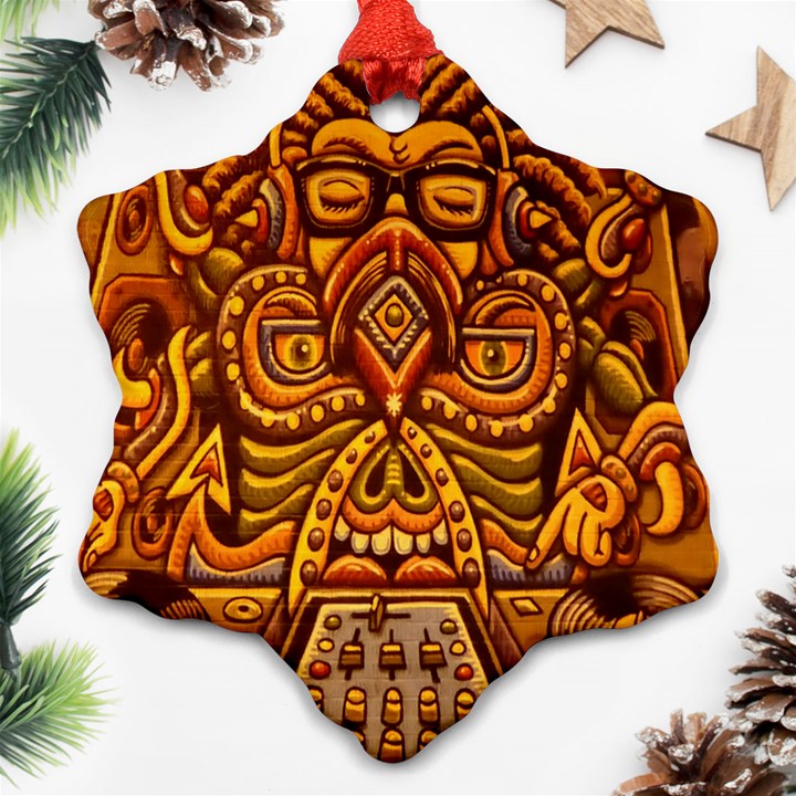 Alien Dj Snowflake Ornament (Two Sides)