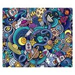 Cartoon Hand Drawn Doodles On The Subject Of Space Style Theme Seamless Pattern Vector Background Double Sided Flano Blanket (Small)  50 x40  Blanket Front