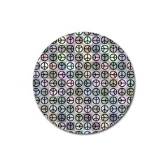 Peace Pattern Magnet 3  (round) by BangZart