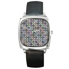 Peace Pattern Square Metal Watch by BangZart