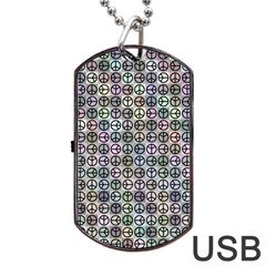 Peace Pattern Dog Tag Usb Flash (one Side) by BangZart