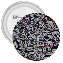 Alien Crowd Pattern 3  Buttons by BangZart