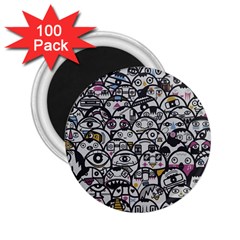 Alien Crowd Pattern 2 25  Magnets (100 Pack) 