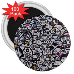 Alien Crowd Pattern 3  Magnets (100 Pack) by BangZart