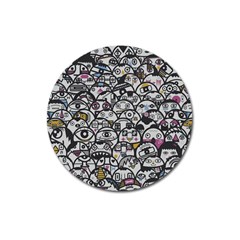 Alien Crowd Pattern Magnet 3  (round) by BangZart