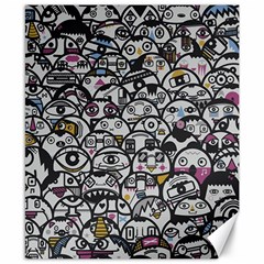 Alien Crowd Pattern Canvas 8  X 10  by BangZart