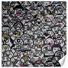 Alien Crowd Pattern Canvas 12  X 12   by BangZart