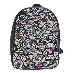 Alien Crowd Pattern School Bags(large)  by BangZart