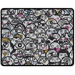 Alien Crowd Pattern Fleece Blanket (medium)  by BangZart