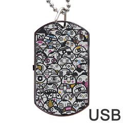 Alien Crowd Pattern Dog Tag Usb Flash (one Side) by BangZart