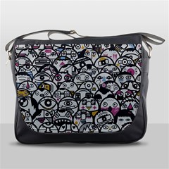 Alien Crowd Pattern Messenger Bags by BangZart