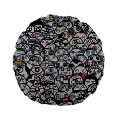 Alien Crowd Pattern Standard 15  Premium Flano Round Cushions by BangZart