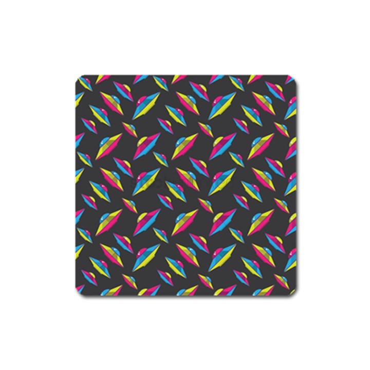 Alien Patterns Vector Graphic Square Magnet