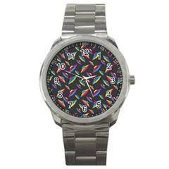 Alien Patterns Vector Graphic Sport Metal Watch by BangZart