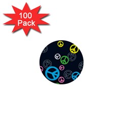 Peace & Love Pattern 1  Mini Buttons (100 Pack)  by BangZart