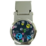 Peace & Love Pattern Money Clip Watches Front