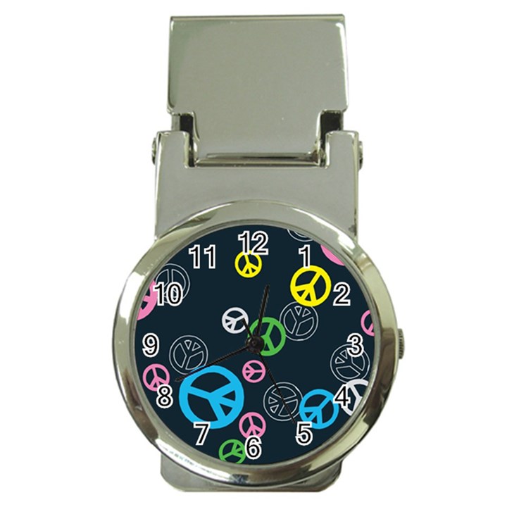 Peace & Love Pattern Money Clip Watches