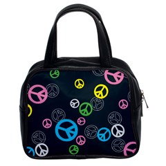 Peace & Love Pattern Classic Handbags (2 Sides)