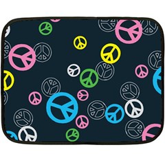 Peace & Love Pattern Fleece Blanket (mini) by BangZart