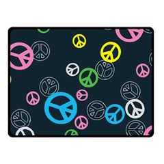 Peace & Love Pattern Fleece Blanket (small) by BangZart