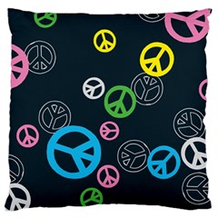 Peace & Love Pattern Large Cushion Case (one Side) by BangZart