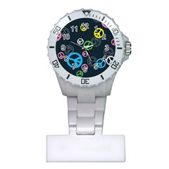 Peace & Love Pattern Plastic Nurses Watch by BangZart