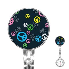 Peace & Love Pattern Stainless Steel Nurses Watch by BangZart