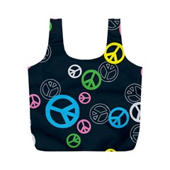 Peace & Love Pattern Full Print Recycle Bags (m)  by BangZart