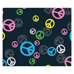 Peace & Love Pattern Double Sided Flano Blanket (small)  by BangZart