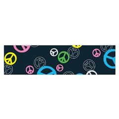 Peace & Love Pattern Satin Scarf (oblong) by BangZart