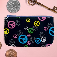 Peace & Love Pattern Large Coin Purse by BangZart