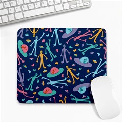 Alien Pattern Blue Large Mousepads by BangZart