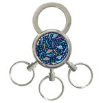 Alien Pattern Blue 3-Ring Key Chains Front