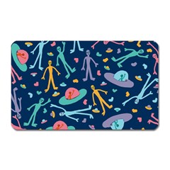 Alien Pattern Blue Magnet (rectangular) by BangZart