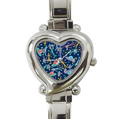 Alien Pattern Blue Heart Italian Charm Watch by BangZart