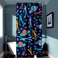 Alien Pattern Blue Shower Curtain 36  X 72  (stall)  by BangZart