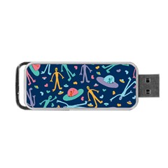 Alien Pattern Blue Portable Usb Flash (two Sides) by BangZart