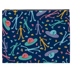 Alien Pattern Blue Cosmetic Bag (xxxl)  by BangZart