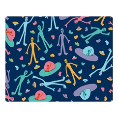 Alien Pattern Blue Double Sided Flano Blanket (large)  by BangZart