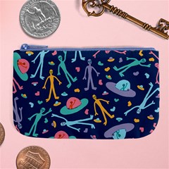 Alien Pattern Blue Large Coin Purse