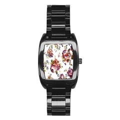 Texture Pattern Fabric Design Stainless Steel Barrel Watch by BangZart