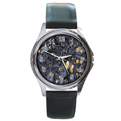 Monster Cover Pattern Round Metal Watch