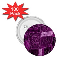 Purple Background Patchwork Flowers 1 75  Buttons (100 Pack)  by BangZart