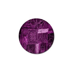 Purple Background Patchwork Flowers Golf Ball Marker (4 Pack) by BangZart