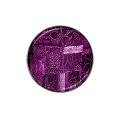 Purple Background Patchwork Flowers Hat Clip Ball Marker (10 Pack) by BangZart