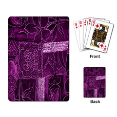 Purple Background Patchwork Flowers Playing Card by BangZart