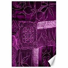 Purple Background Patchwork Flowers Canvas 20  X 30   by BangZart